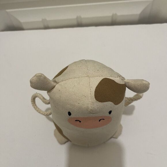 Panda Crate Baby Mooing Cow Educational Shaker Sound Stuffed Canvas Toy 6” - Picture 3 of 10